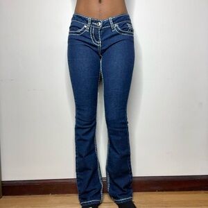 Blue Asphalt Low Rise Boot Cut Jeans